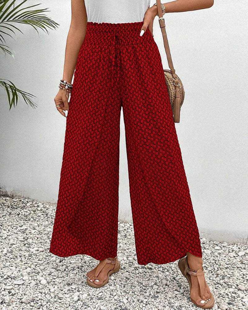 Lizzy | Hose mit weitem Bein und Geometrie-Druck