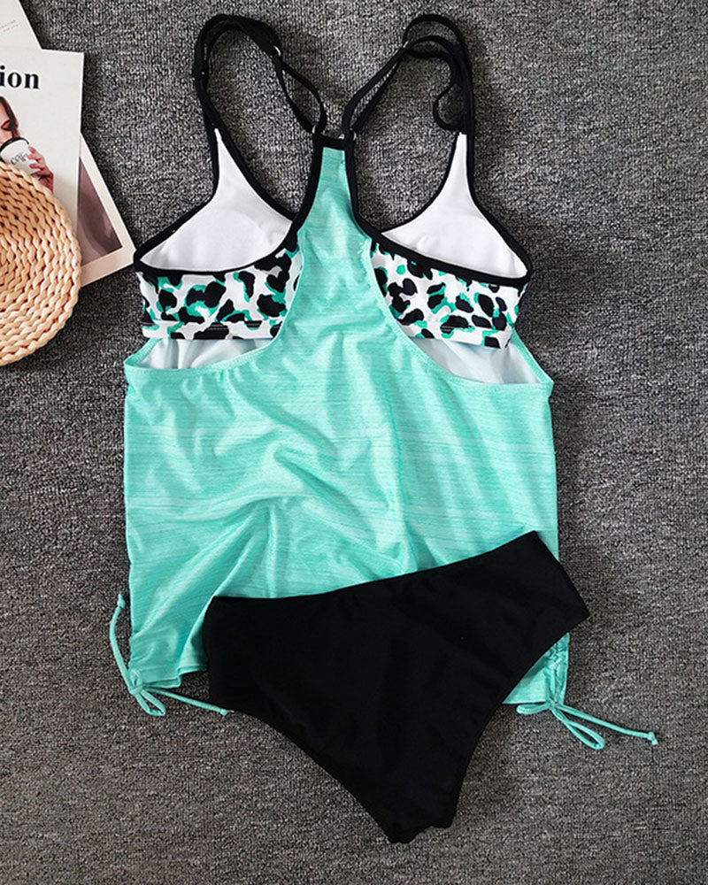 Augustus | Einfarbiger Tankini mit Leoparden-Design