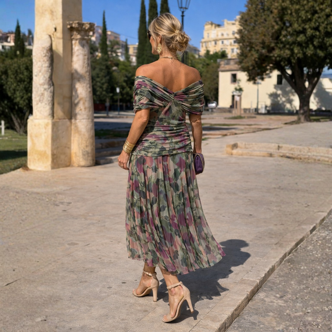 Lydia | Off-Shoulder Maxi-Kleid