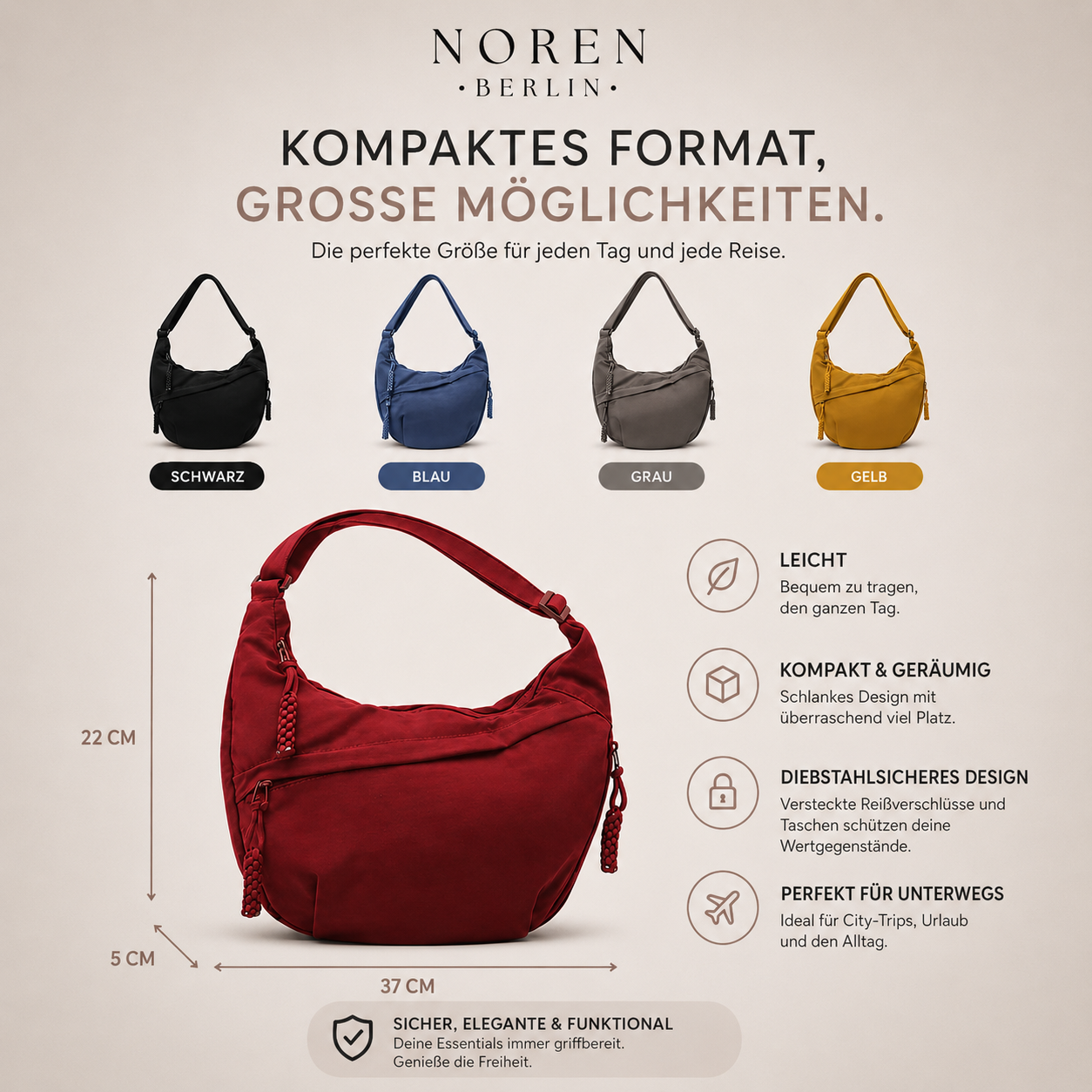 LUNA | Elegante Schultertasche