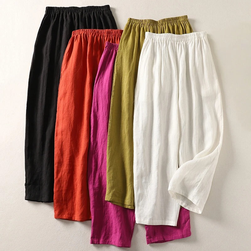Amalia | Leichte Sommerhose aus Baumwolle & Leinen