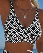 Zweiteiliger Bikini mit BH-Design und Diamantmuster