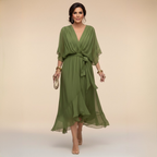 Sfumato | Abito in Chiffon con Scollo a V