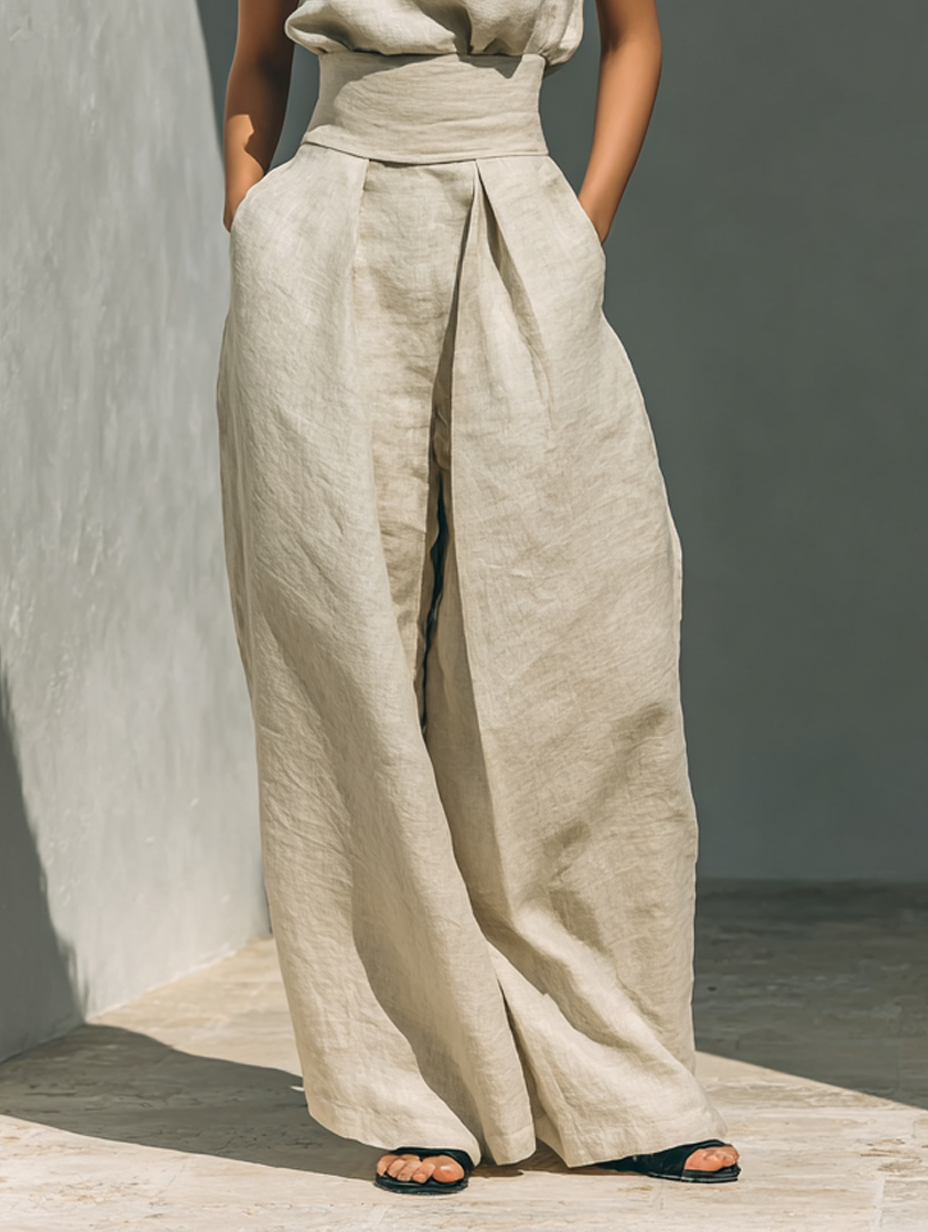Maria | Minimalistisches Oberteil & Weite Hosen-Set für Damen