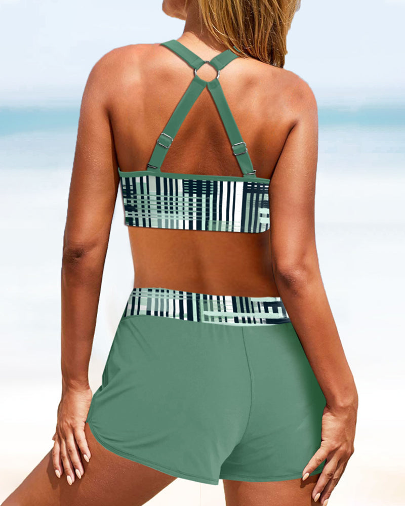 Janette | Hochtailliertes Ripp-Bikini-Set