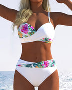 Kontrastierender Gedruckter Bikini-Bralette