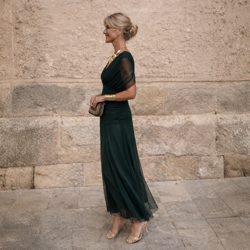 Lydia | Off-Shoulder Maxi-Kleid