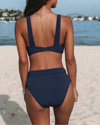 Hilde | Einfarbiger Hochgeschnittener Swimsuit