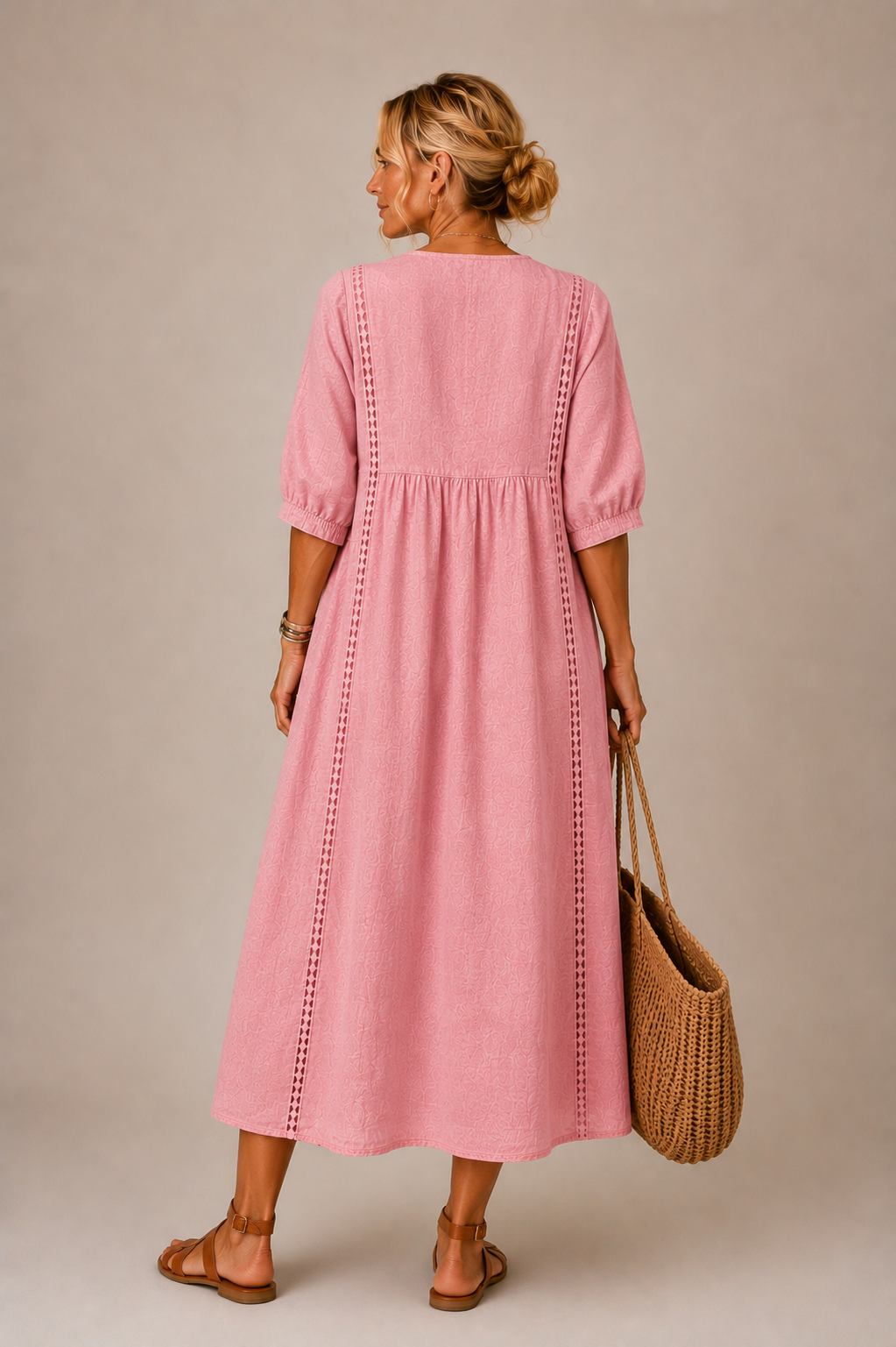 MILA | Leinen-Baumwollkleid mit Spitze (1 Kaufen, 1 GRATIS dazu)