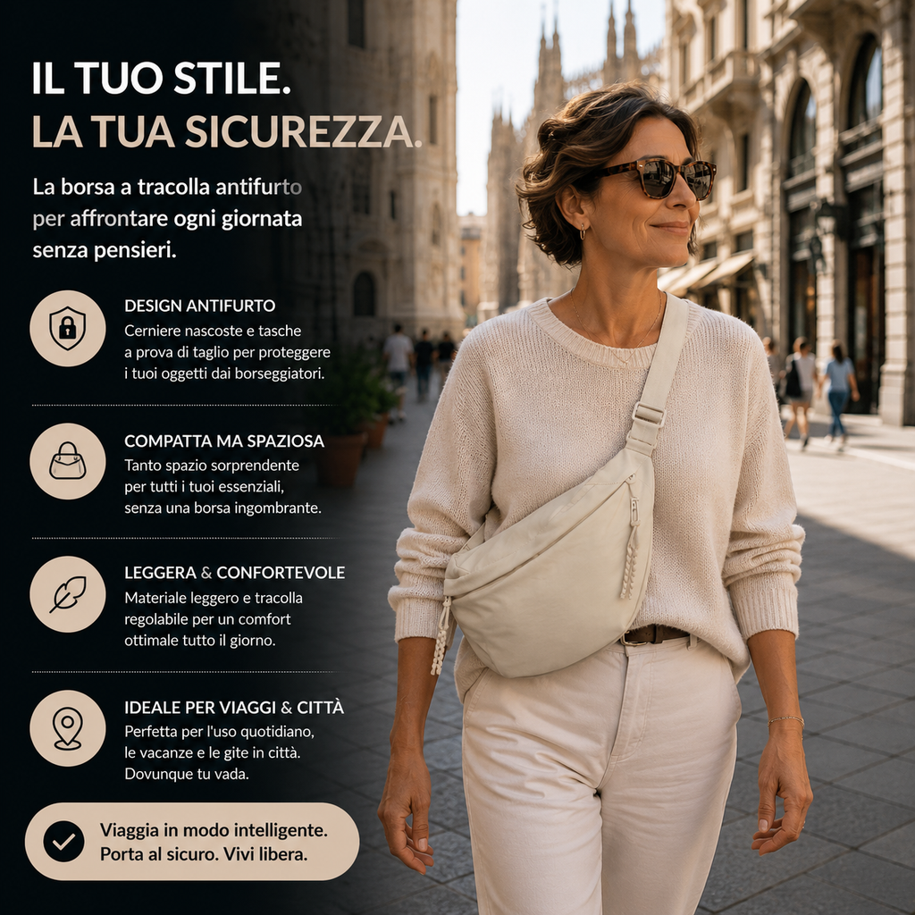 Rossana | Schultertasche Beige