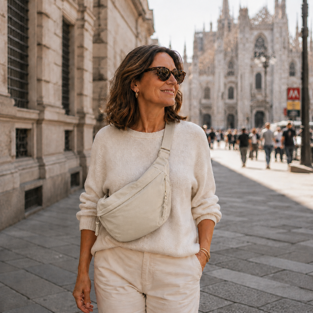 Rossana | Schultertasche Beige