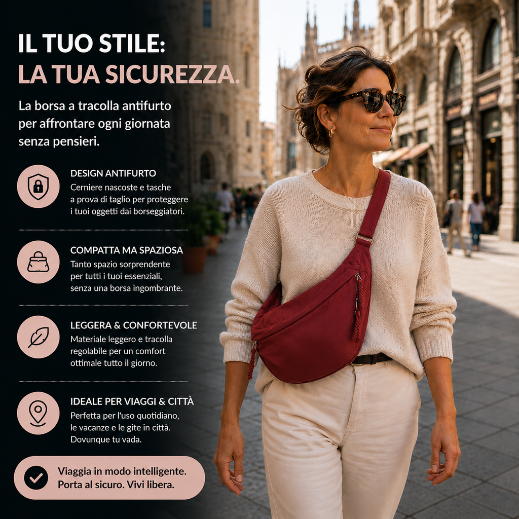 Serafina | Schultertasche Bordeaux
