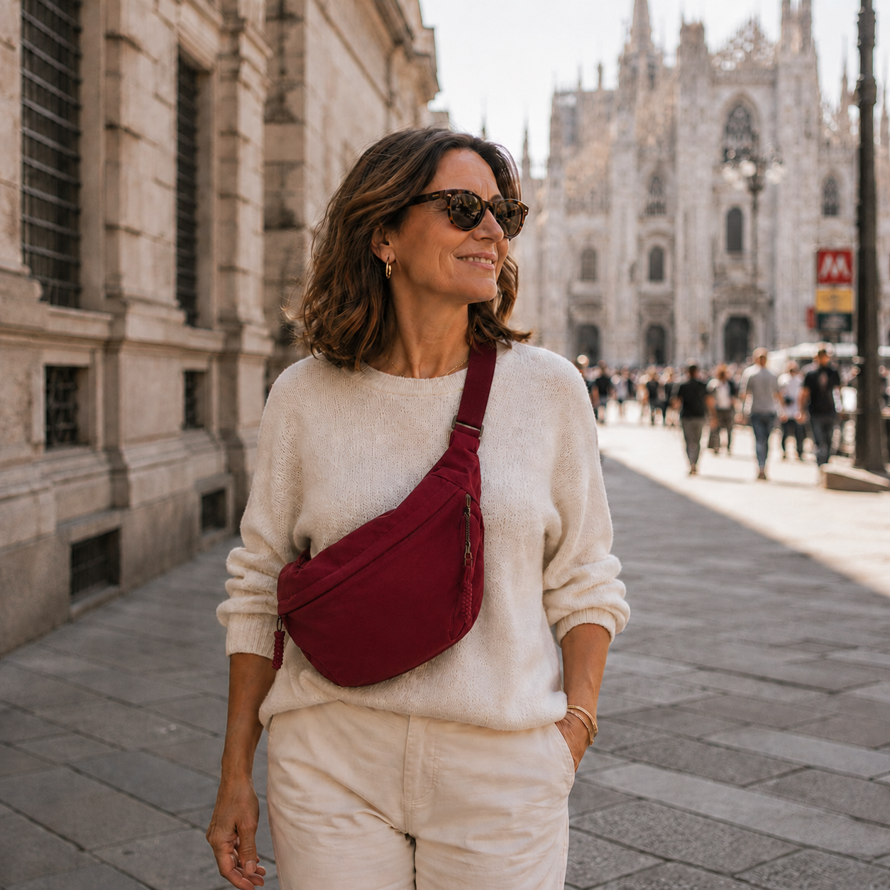 Serafina | Schultertasche Bordeaux