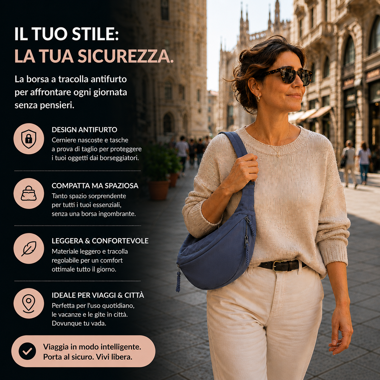 Grazia | Schultertasche Blau