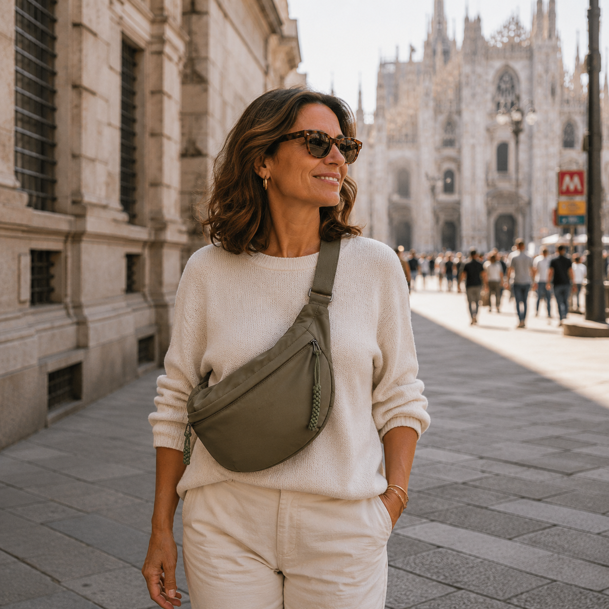 Agata | Schultertasche Olivgrün