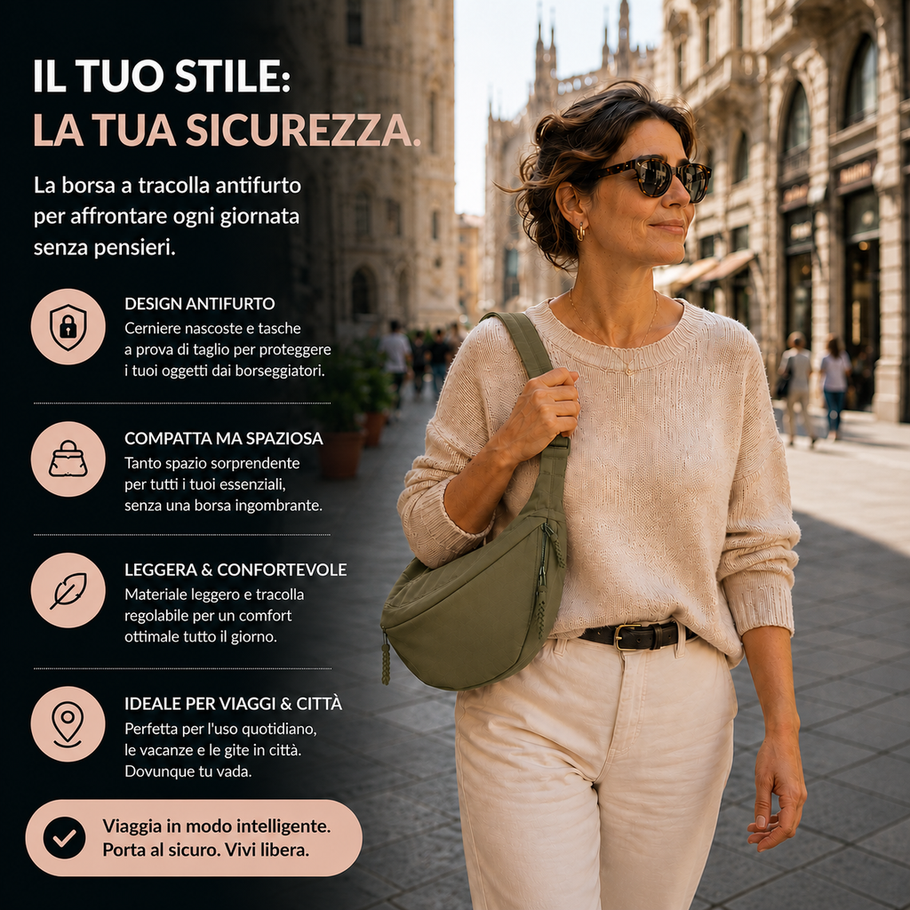 Agata | Schultertasche Olivgrün
