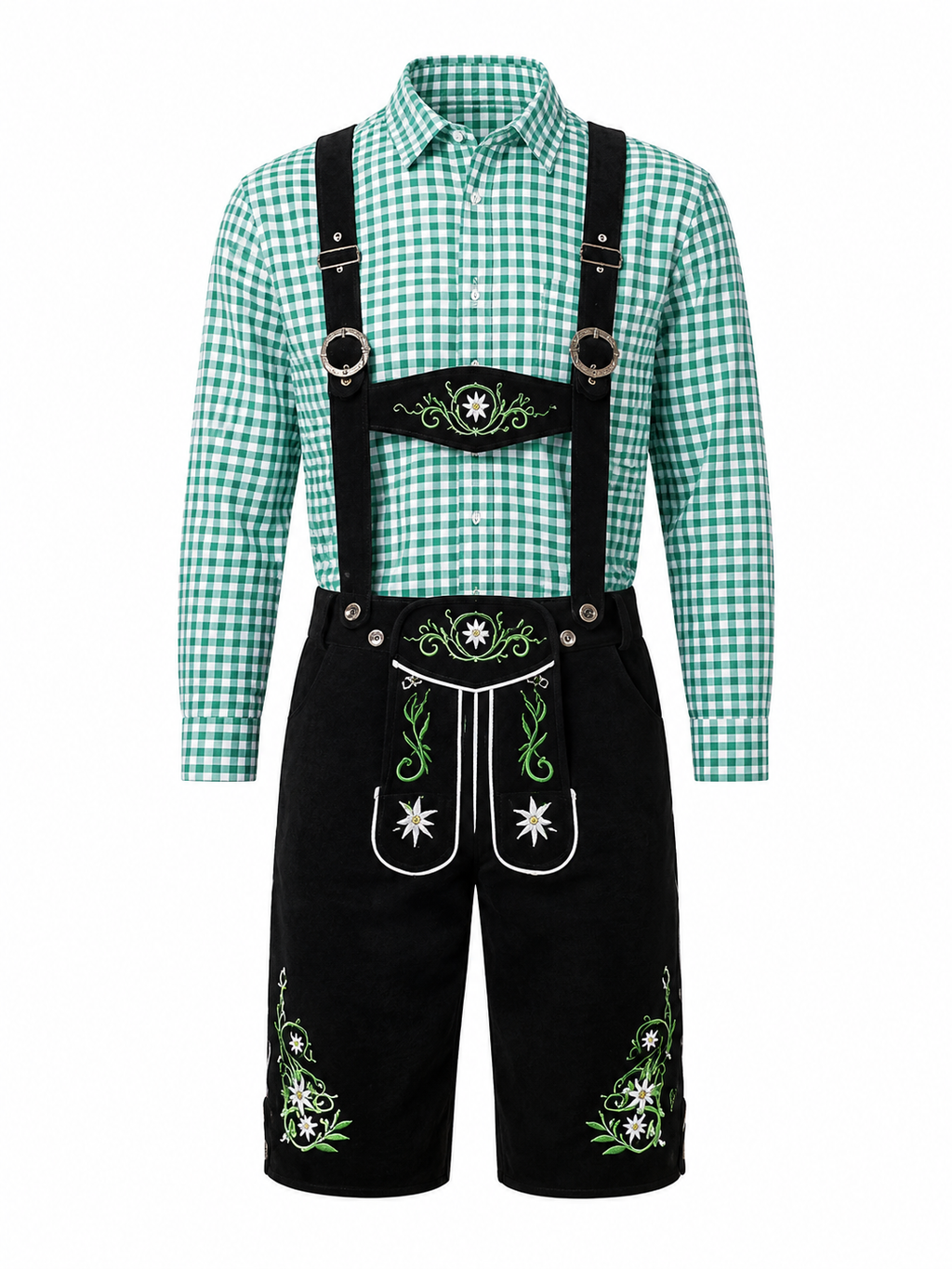 Sepp | Herren Trachten-Set mit Lederhosen & Karo-Hemd
