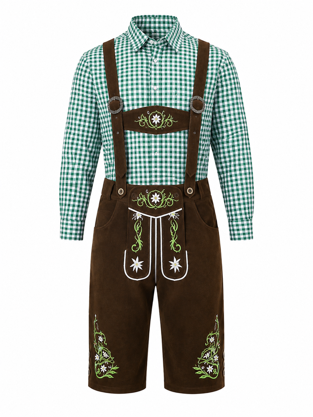 Sepp | Herren Trachten-Set mit Lederhosen & Karo-Hemd