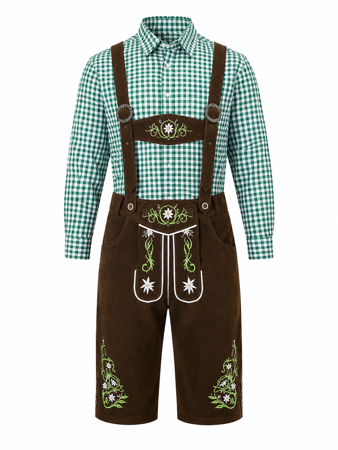 Sepp | Herren Trachten-Set mit Lederhosen & Karo-Hemd