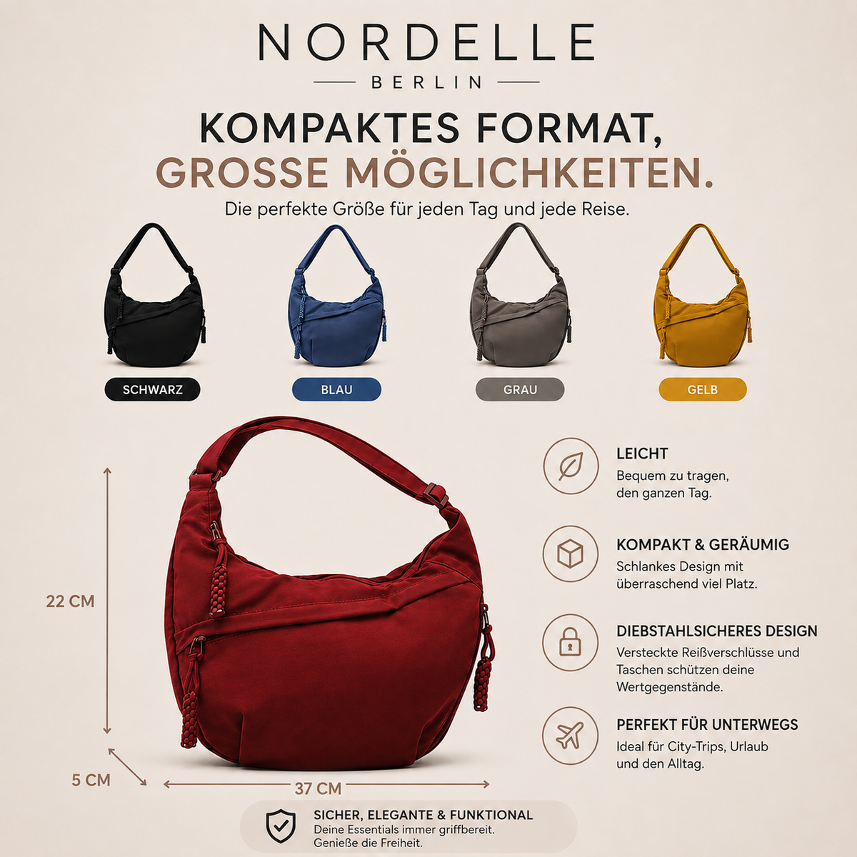 LUNA | Elegante Schultertasche
