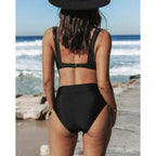 Hilde | Einfarbiger Hochgeschnittener Swimsuit