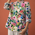 VIONA | Blumenmuster Bluse mit langen Ärmeln und Kragen für Damen