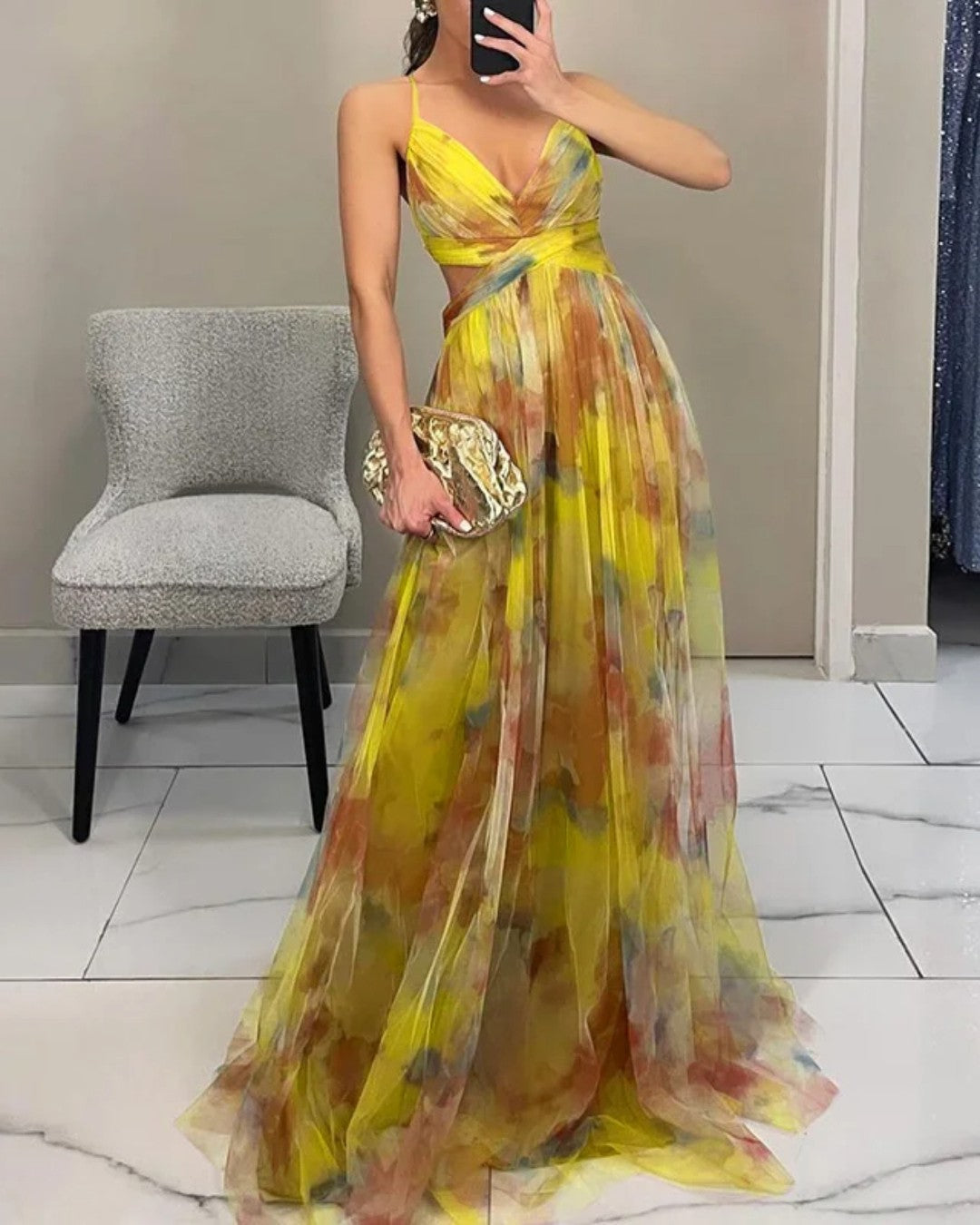 Suzanne | Bezauberndes Maxikleid mit Blumenmuster
