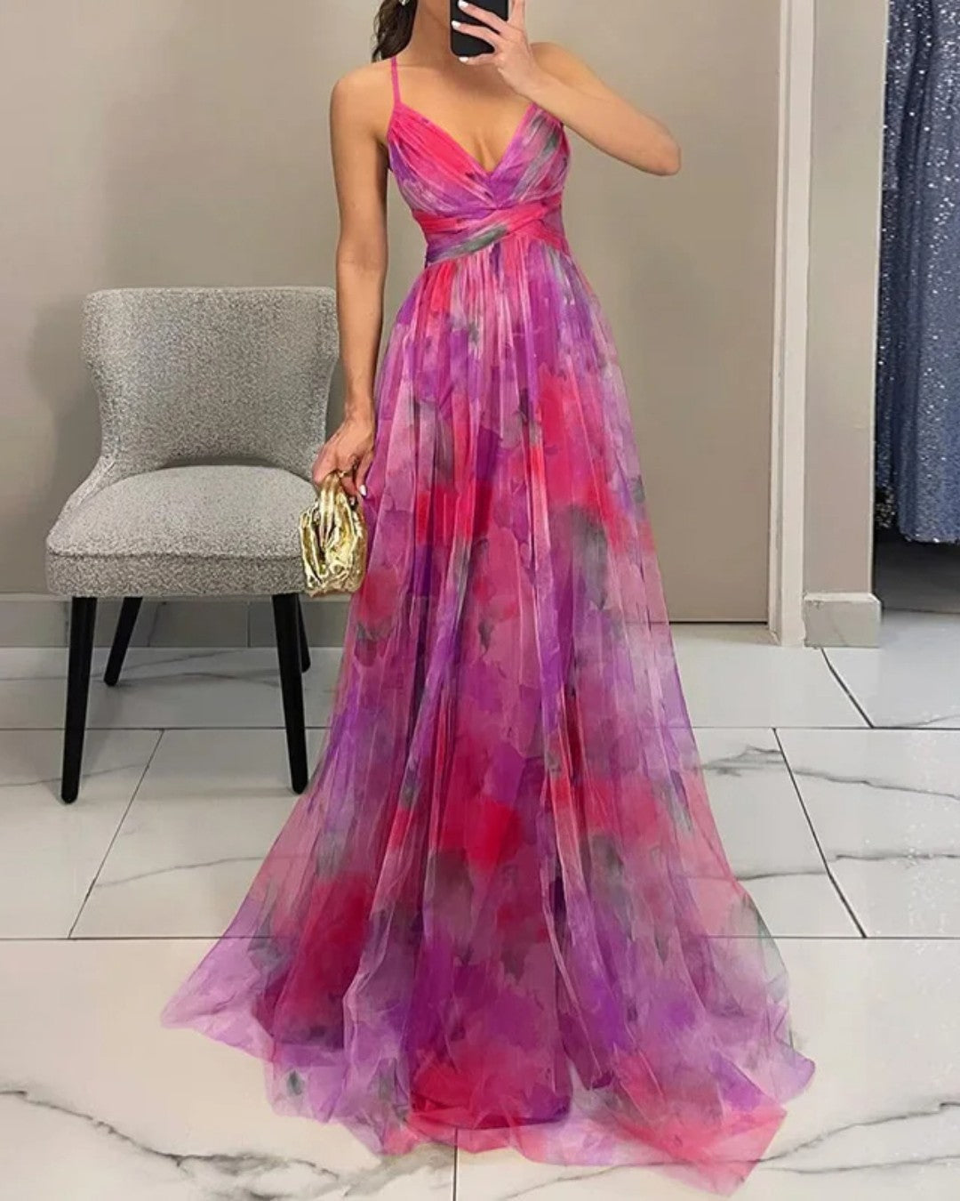 Suzanne | Bezauberndes Maxikleid mit Blumenmuster