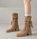 Camille | Wildlederstiefeletten mit Fransen