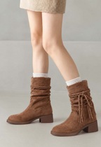 Camille | Wildlederstiefeletten mit Fransen