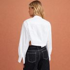MILOU | Cropped Bluse mit Kragen und modernem Schnitt für Damen