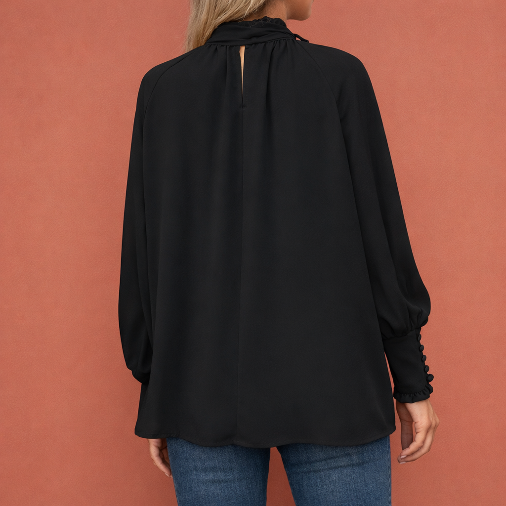 JUDITH | Elegante Damenbluse mit Schleife und lockerer Passform