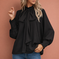 JUDITH | Elegante Damenbluse mit Schleife und lockerer Passform