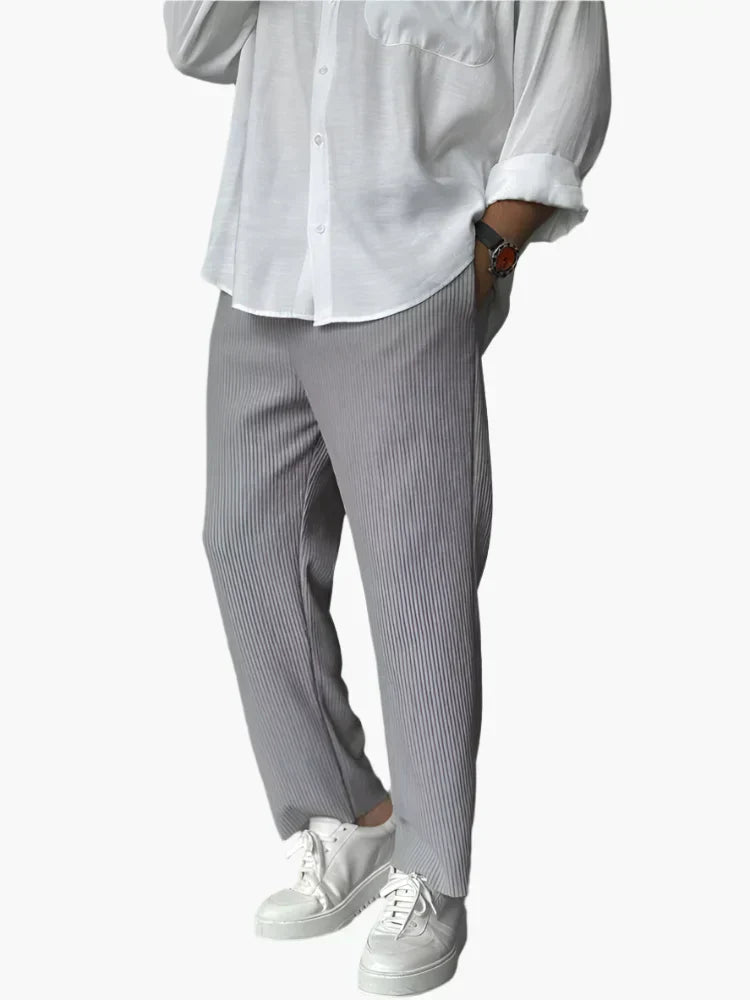 Herren Relax Fit Plissee Hose – Eleganter und Bequemer Alltags- und Business-Look