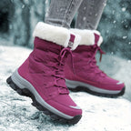 Damen Warme Winterstiefel – Braunes Leder, Wasserdicht und Isolierend für Kalte Tage