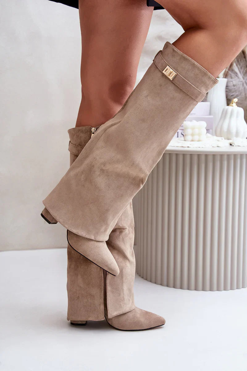 ARIANA | Kniehohe Velourslederstiefel