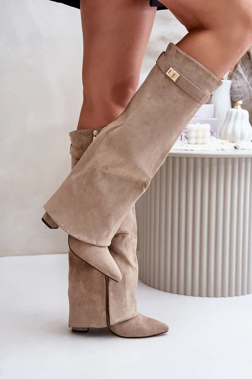 ARIANA | Kniehohe Velourslederstiefel
