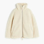 Celeste Luxe Teddy Coat – Oversized Shearling-Stil mit Stehkragen & Reißverschluss