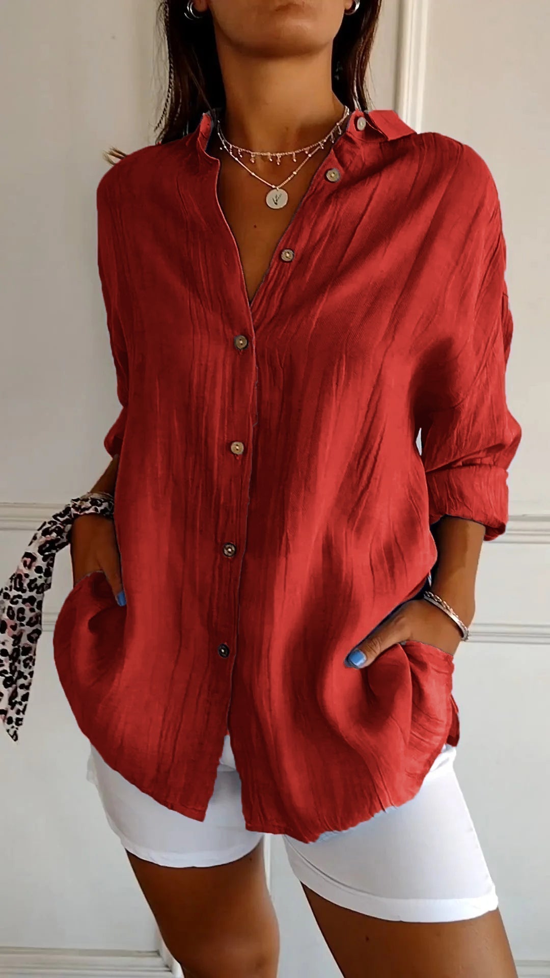 IRMA | Damen Hemdbluse mit Knopfleiste und Lockerem Schnitt
