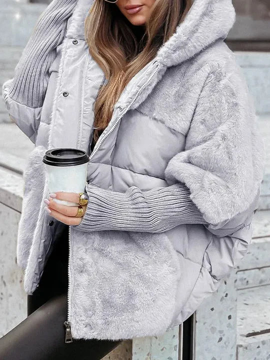 Kris Oversized Winterjacke | Damenjacke mit Kapuze und mehrfarbigem Design