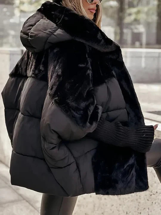 Kris Oversized Winterjacke | Damenjacke mit Kapuze und mehrfarbigem Design