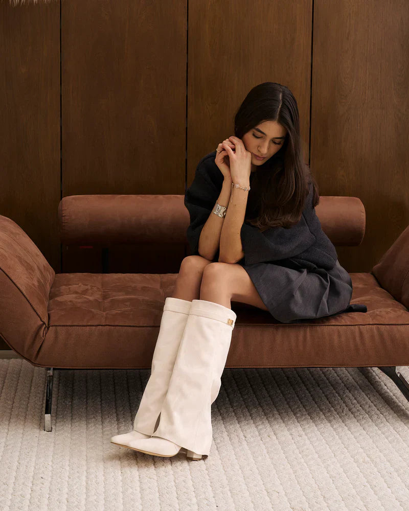 ARIANA | Kniehohe Velourslederstiefel