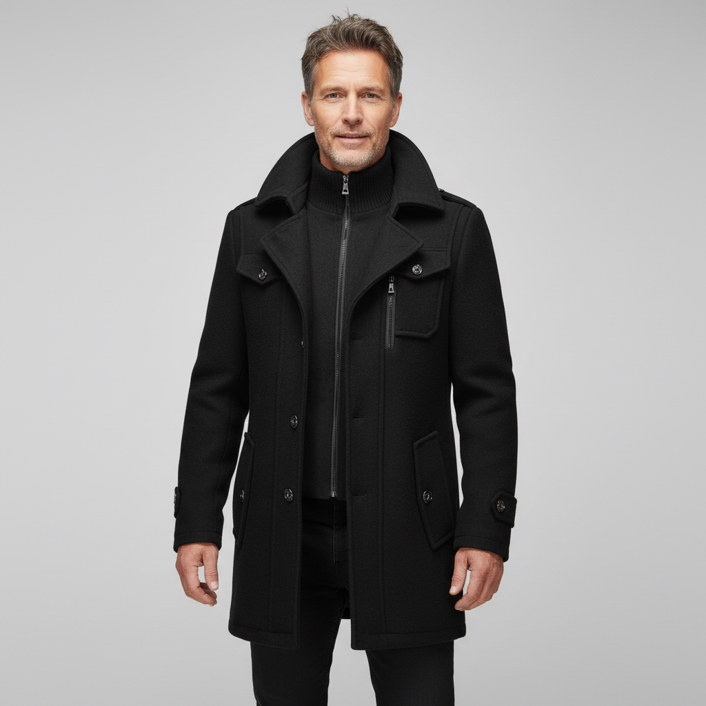 Nordelle | Luxuriöser Doppelkragen-Trenchcoat für Herren
