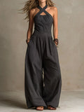 ADRIANA | Eleganter Jumpsuit mit Halterneck-Ausschnitt