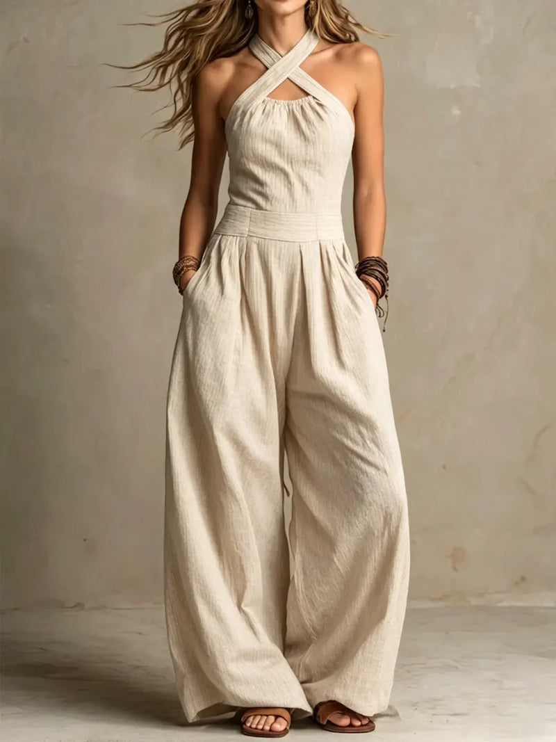 ADRIANA | Eleganter Jumpsuit mit Halterneck-Ausschnitt