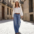 Lara| Weite High-Waist-Jeans im Vintage-Look