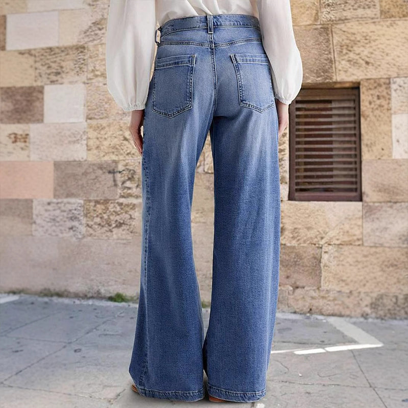 Lara| Weite High-Waist-Jeans im Vintage-Look